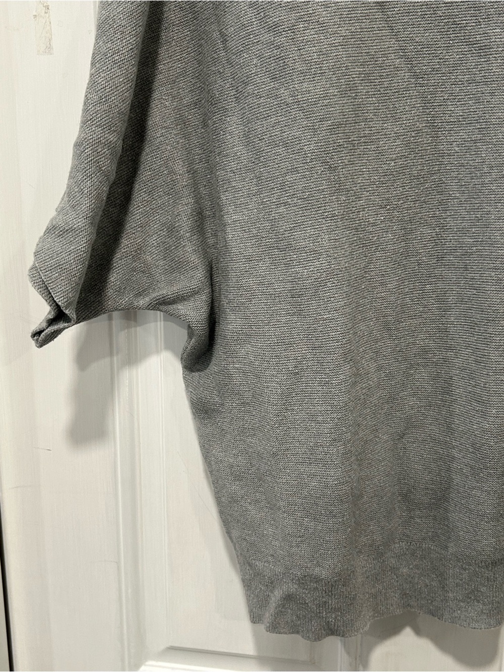 Quince Cotton Cashmere Link-Stitch Dolman Sweater Heather Grey Size XL - Picture 2 of 9